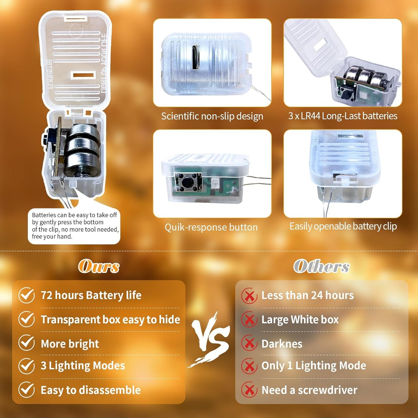 ZGWJ 12 Pack Fairy Lights Battery Operated, 7ft 20 Mini LED Fairy String Lights Silver Wire 3 Modes for DIY, Parties, Wedding, Bedroom, Halloween Christmas Decoration Warm White