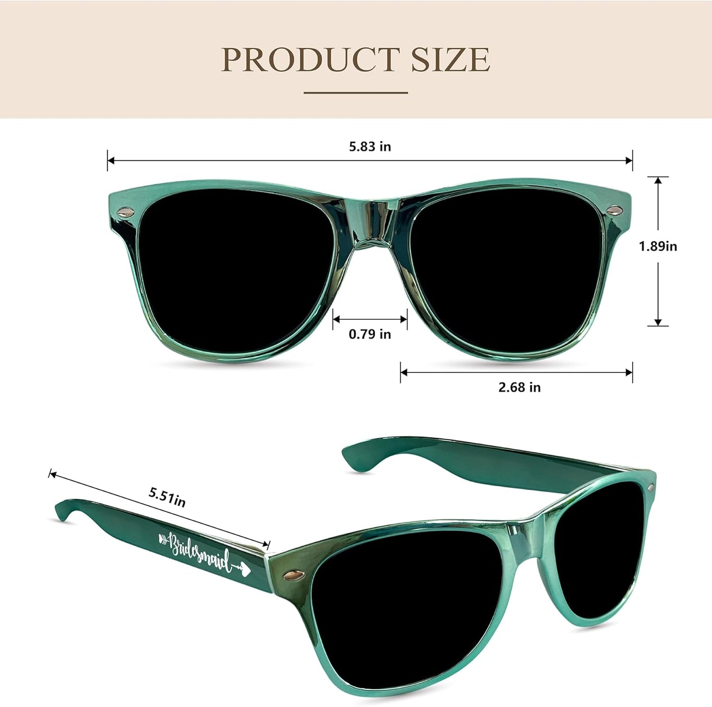 LADY&HOME 10 Pack Bachelorette Sunglasses,Bride Bridesmaid Sunglasses for Bachelorette Party Favors (Sage Green)