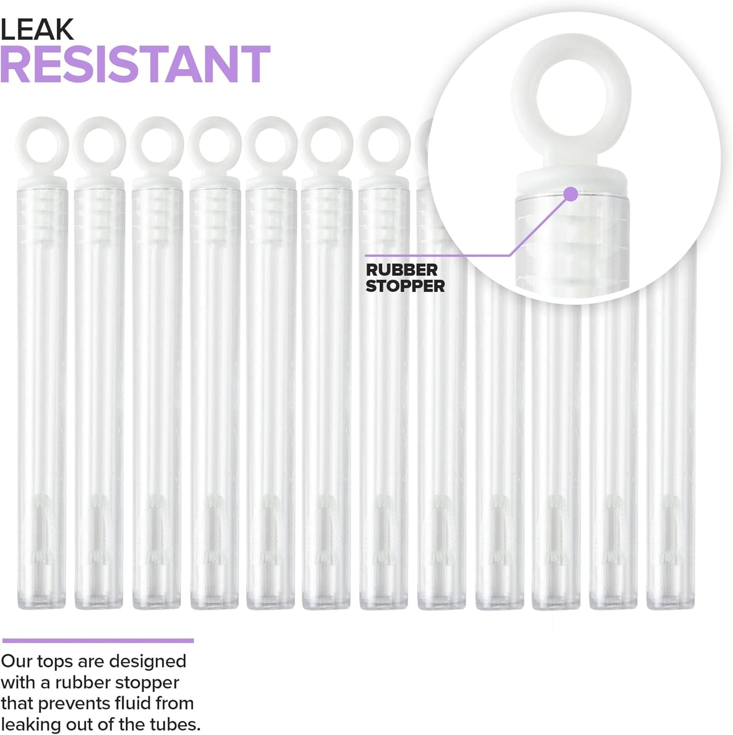 Wedding Bubbles Bulk - White Circle Top Wands (100 Count) Individual Mini Bubble Wand Favors for Weddings, Celebration Party Favor for Guests - Stock Your Home