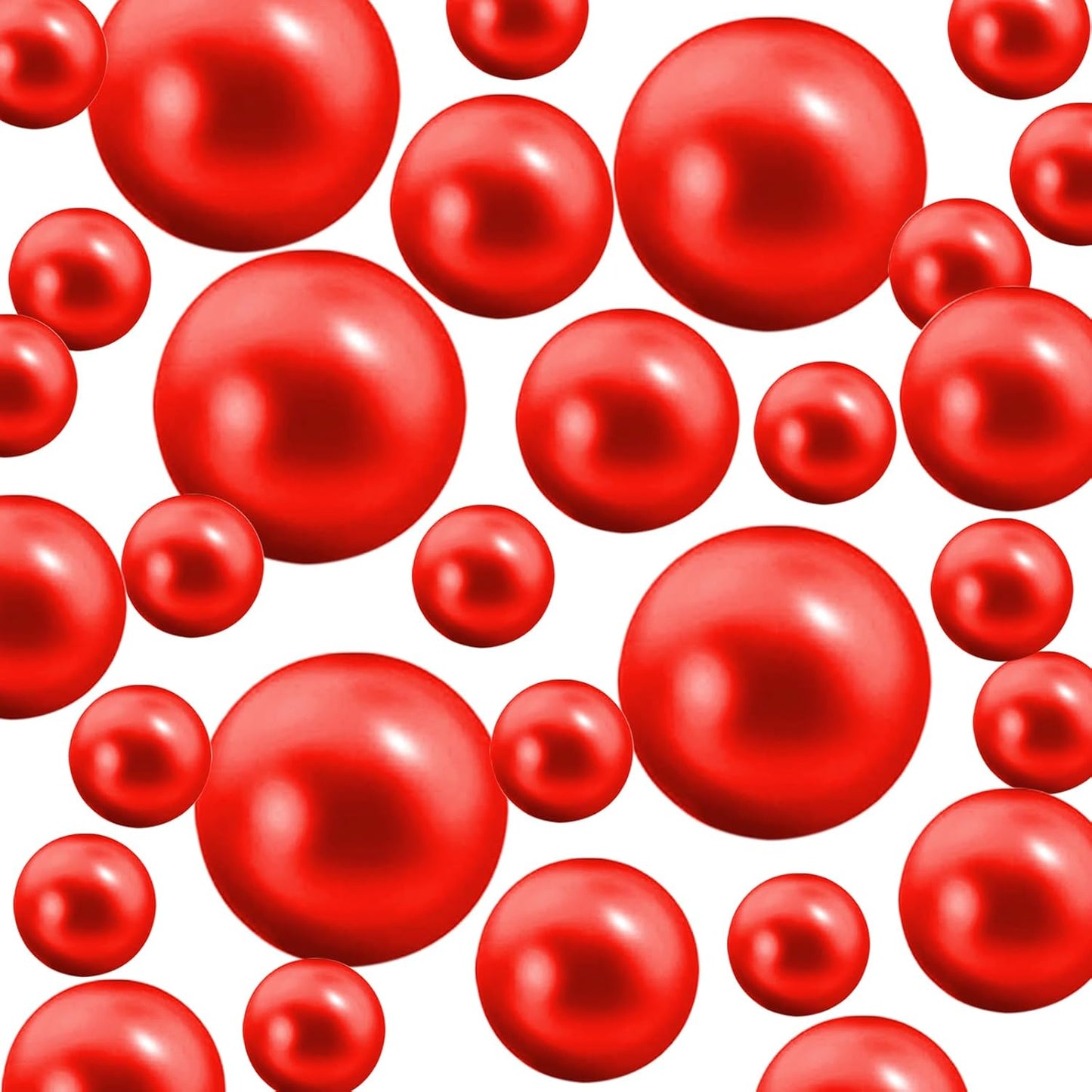 300Pcs Vase Filler Red No Hole Faux Pearl Beads for Vase Filling Decorations, Candle Centerpieces, Wedding Centerpieces, Home Party Decor (8/14/20mm)