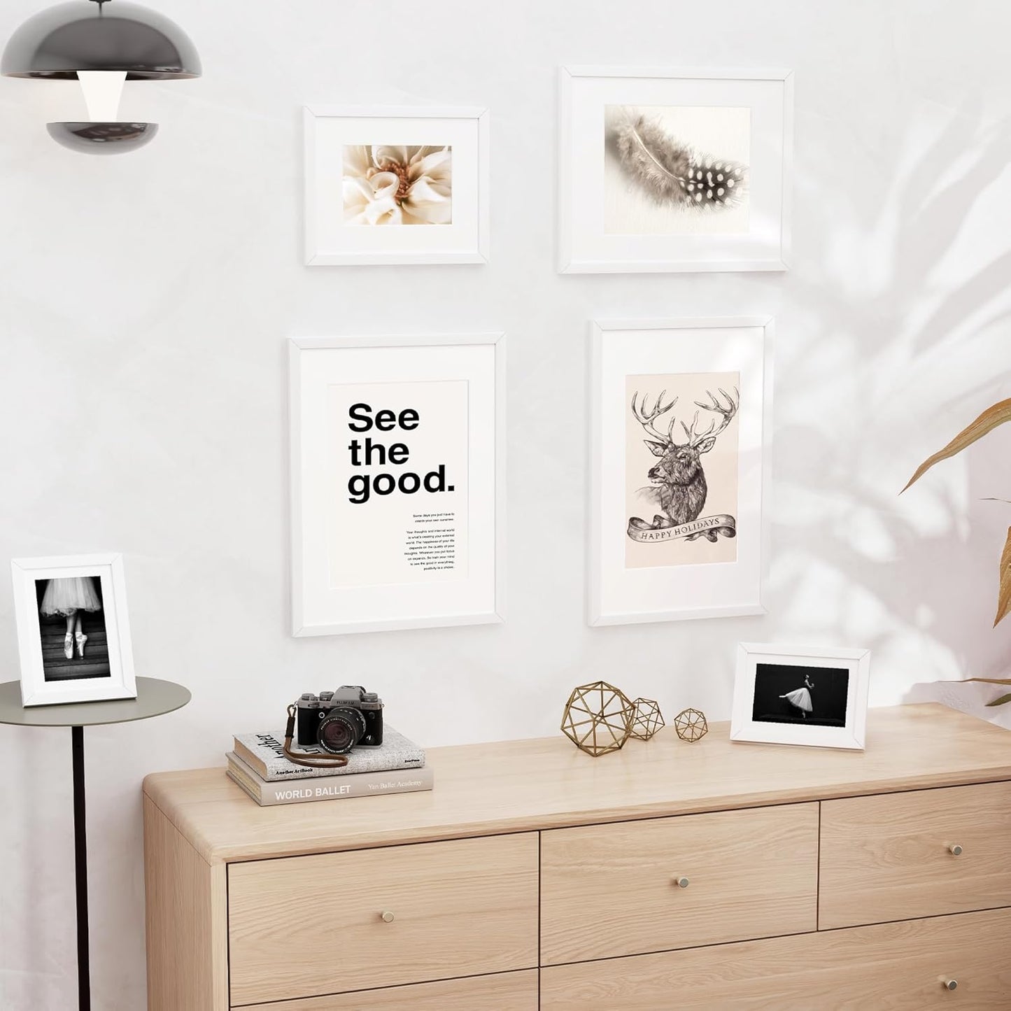 8x10 inch Picture Frame, 8x10 Photo Frames with 5x7 Removable Mat - High Definition Plexiglass - Vertical and Horizontal Display - Wall Hanging Frame - White, 12 Pack