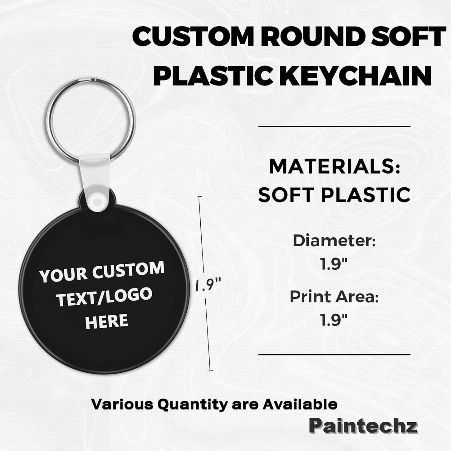 Custom Round Soft Keychains 50 Pack, Personalized Logo, Text Bulk - Perfect for Tradeshows, Party Favors, Events - Customizable Key Tags