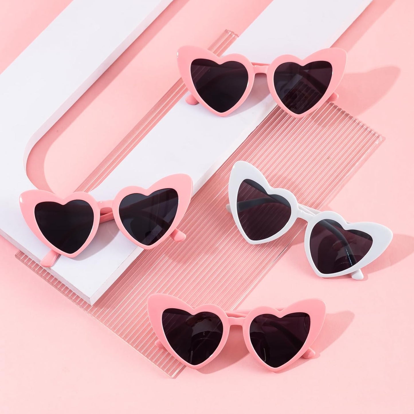 Bachelorette Party Favor Sunglasses 6 Pack,Retro Cat Eye Heart Sunglasses for Women,Bridesmaid Proposal Gifts