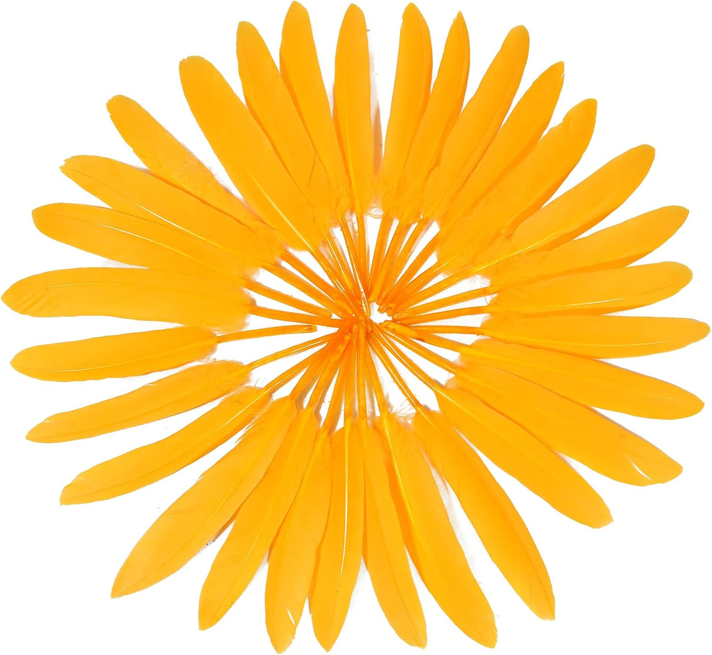 FeelfunFeather 120pcs Golden Yellow Goose Cochettes Feather Natural Bulk 4-6 inch 10-15cm for Wedding Party Christmas Halloween Decorations DIY Crafts