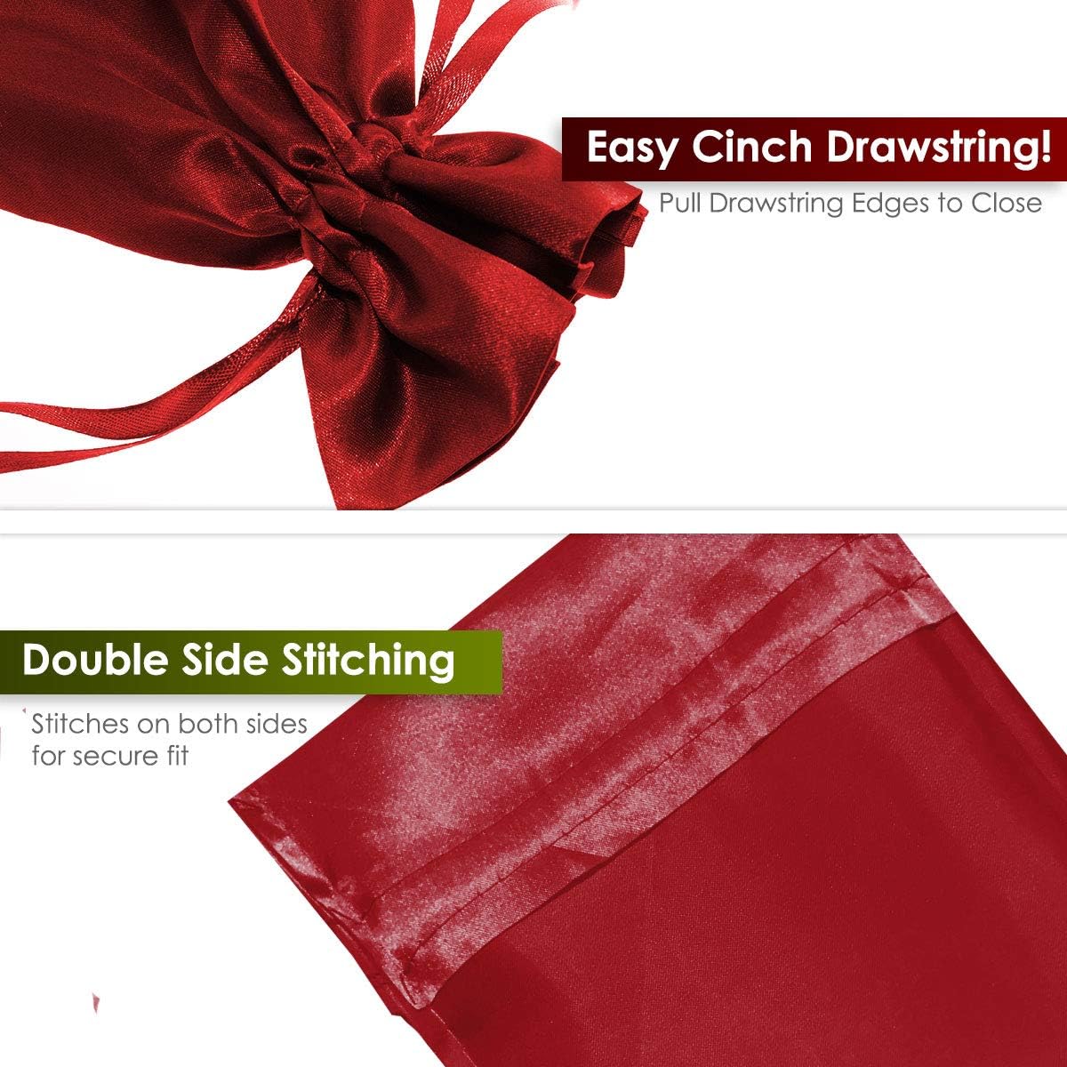 4" x 6" Satin Gift Bags - Wedding, Baby Shower, Christmas - 50 per Pack