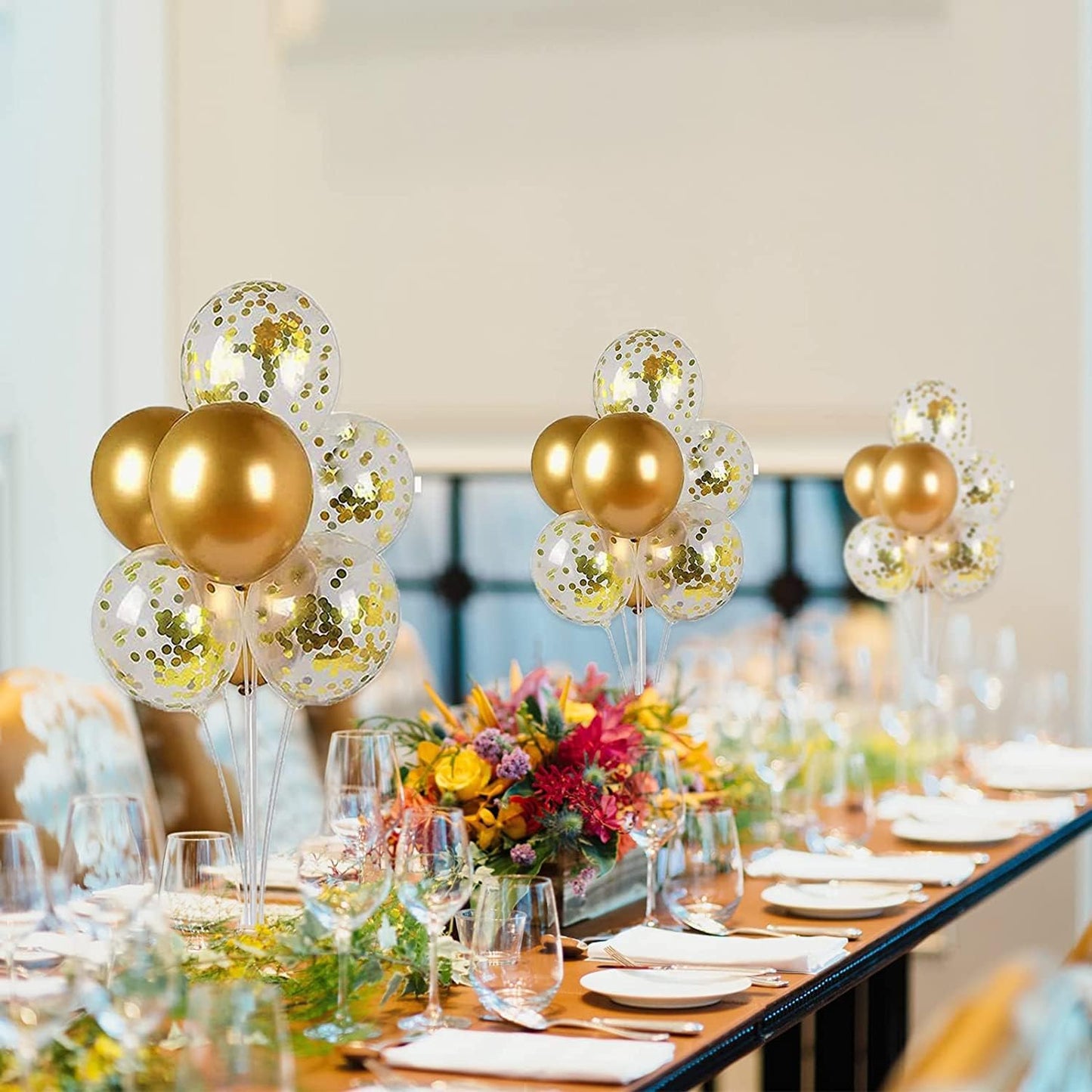 20 Set Balloon Stand Kit - Balloon Sticks With Base for Table Balloon Centerpiece Decorations for Birthday Graduation Gender Reveal Baby Shower Party Decorations