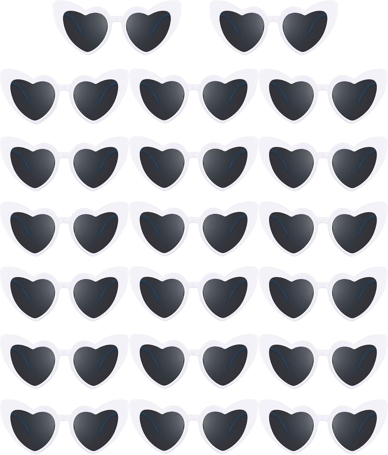 Flutesan 20 Pairs Retro Heart Sunglasses Vintage Cat Eye Heart Glasses Women Bachelorette Bride Sunglasses Bulk