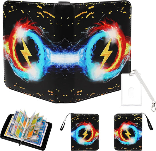 Madrigal Trading Card Binder 4 Pocket,400 Pockets Card Holder with 50 Removable Sleeves,Trading Card Albums for Game Cards,Premium Card Book, Game Cards & Sports Cards Black