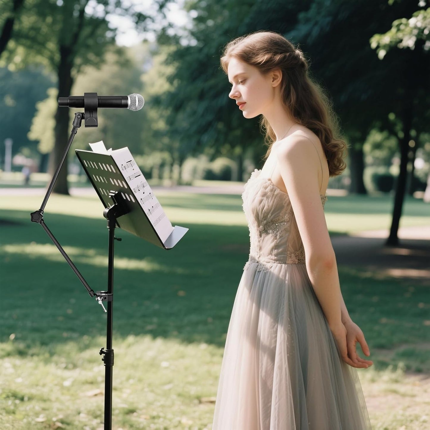 Microphone Stand Holder,21.5" Long Flexible Adjustable Magic Arm Super Crab Clamp Mic Clip 3/8"-16 to 5/8"-27 Adapter Mount,Compatible with Shure/Fifine /AT2020 /Pyle/Blue Snowball/Razer