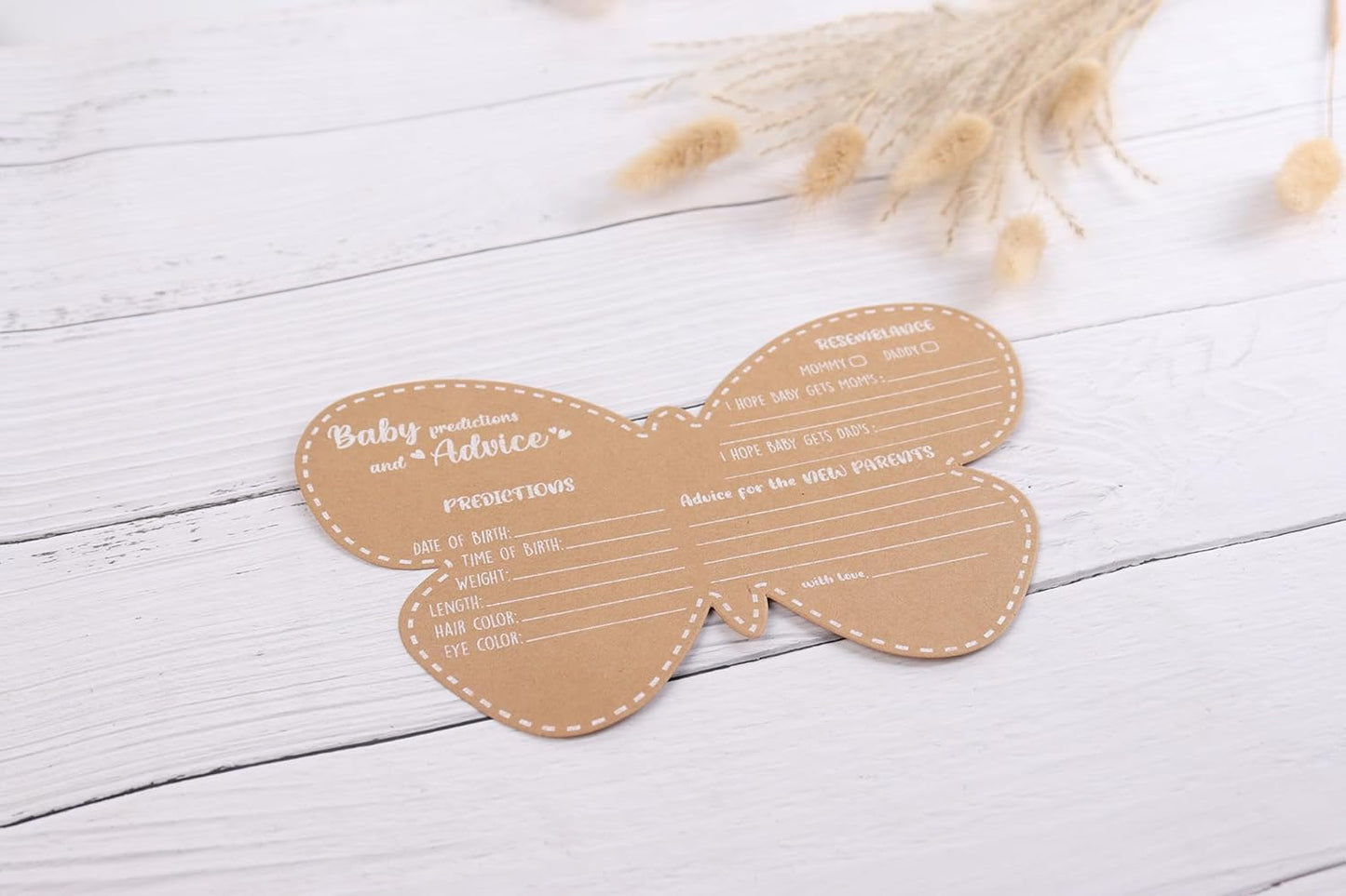 Butterfly Baby Shower Decorations - Baby Shower Advice Cards for Parents to Be- Baby Shower Games for Girl - Set of 50 (Butterfly)