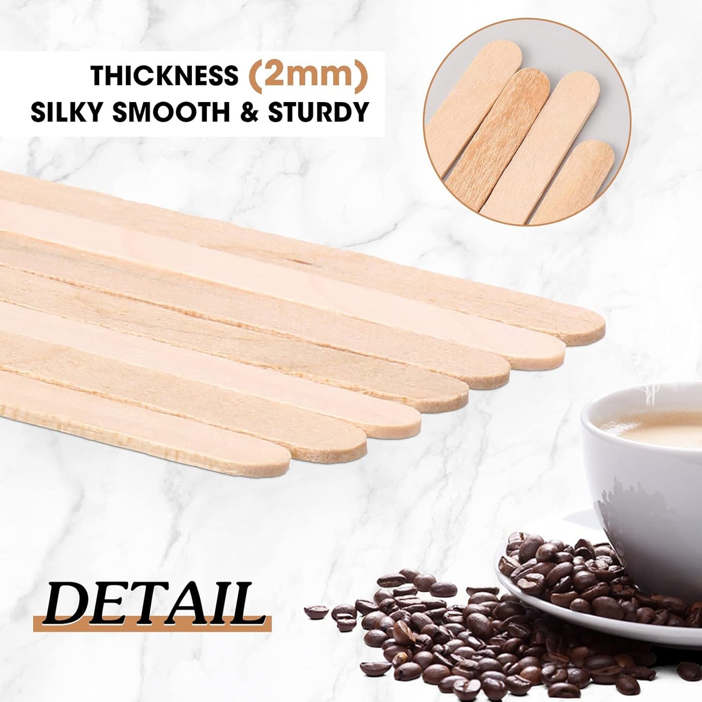 5000 Pcs Wooden Coffee Stirrers 5.5 Inch Disposable Wood Coffee Stir Sticks for Tea Cocktail Drink Stirring
