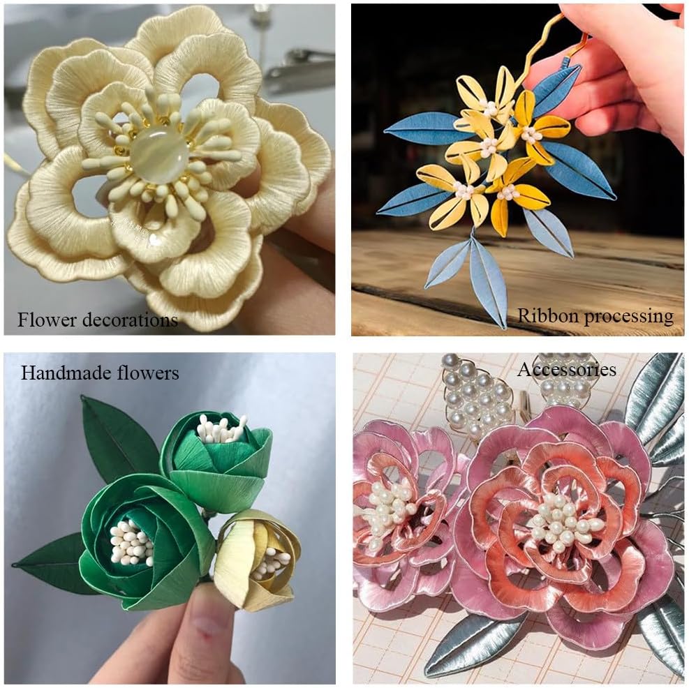 HAHIYO 700Pcs 2mm LightYellow Matte Double Head Flower Stamen Pistil for Flower Making Scrapbook Decoration - Handmade Artificial Flower Pistil Matt-Like Floral Stamens Flowers Pollen Stamen