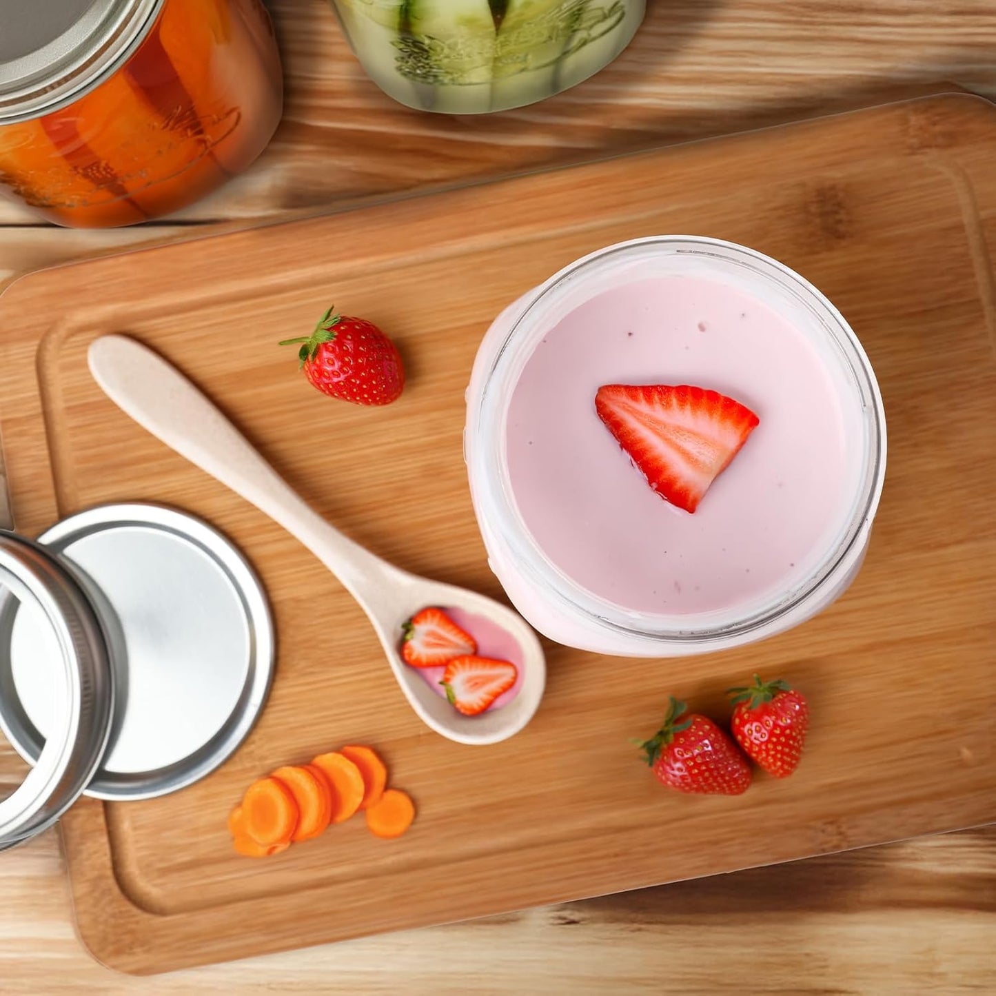 Mason Jars 32 oz Glass Canning Jars 12 Pack Wide Mouth Mason Jar With Airtight Lids