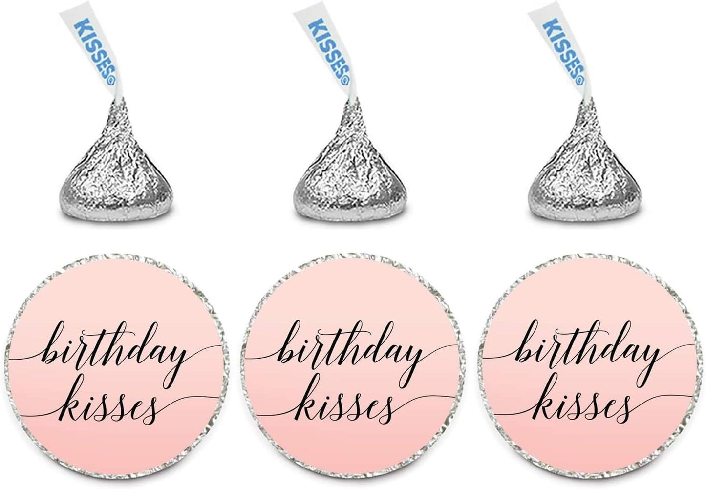 Andaz Press Blush Pink Rose Elegant Party Collection, Small Round Circle Label Stickers, Fits Kisses Chocolates, Birthday Kisses Chocolates, 240-Pack, Favors Decor Envelope Seals