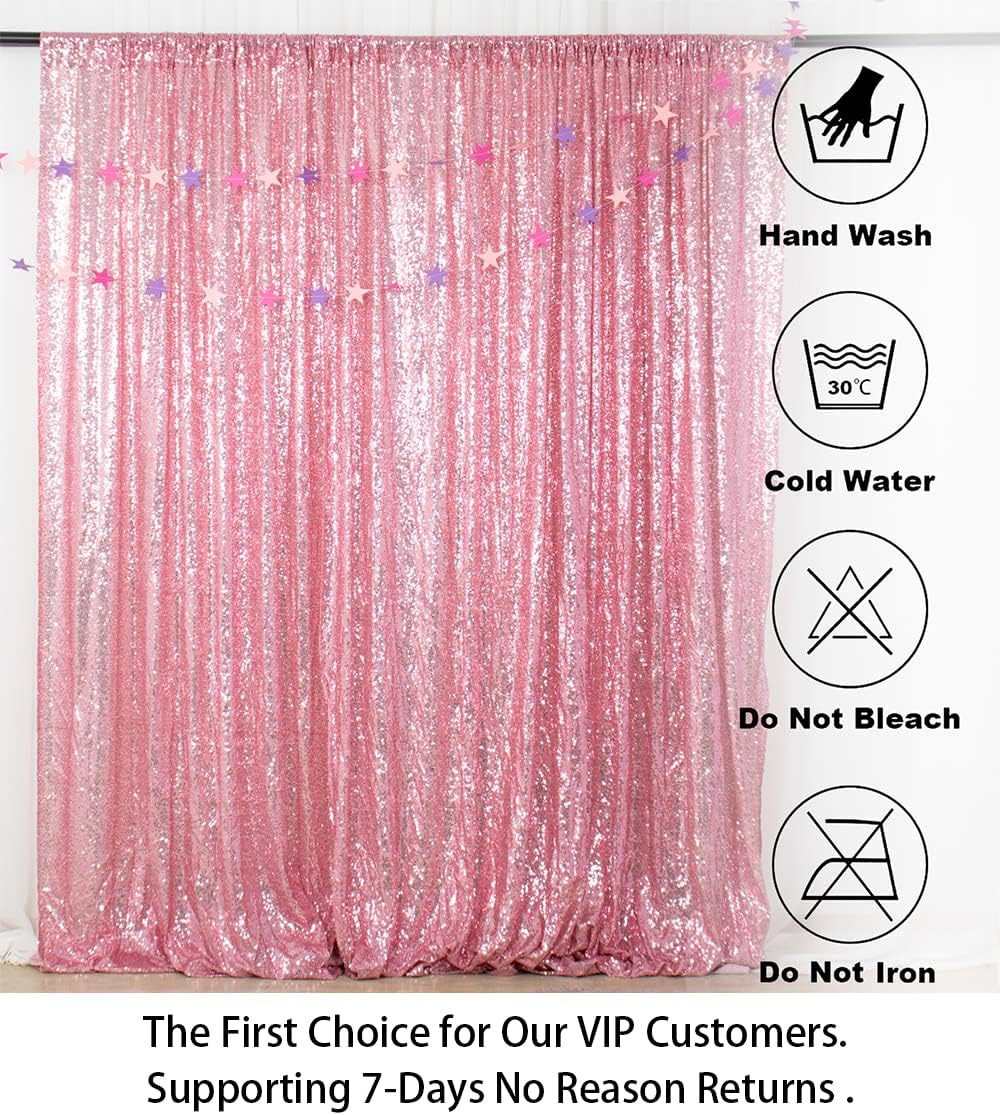 ShiDianYi 4FTx6FT-Fuchsia Pink-Backdrop Curtain Photography,Shimmer Sequin Fabric Photography Backdrops Sequin Curtains for Wedding/Party
