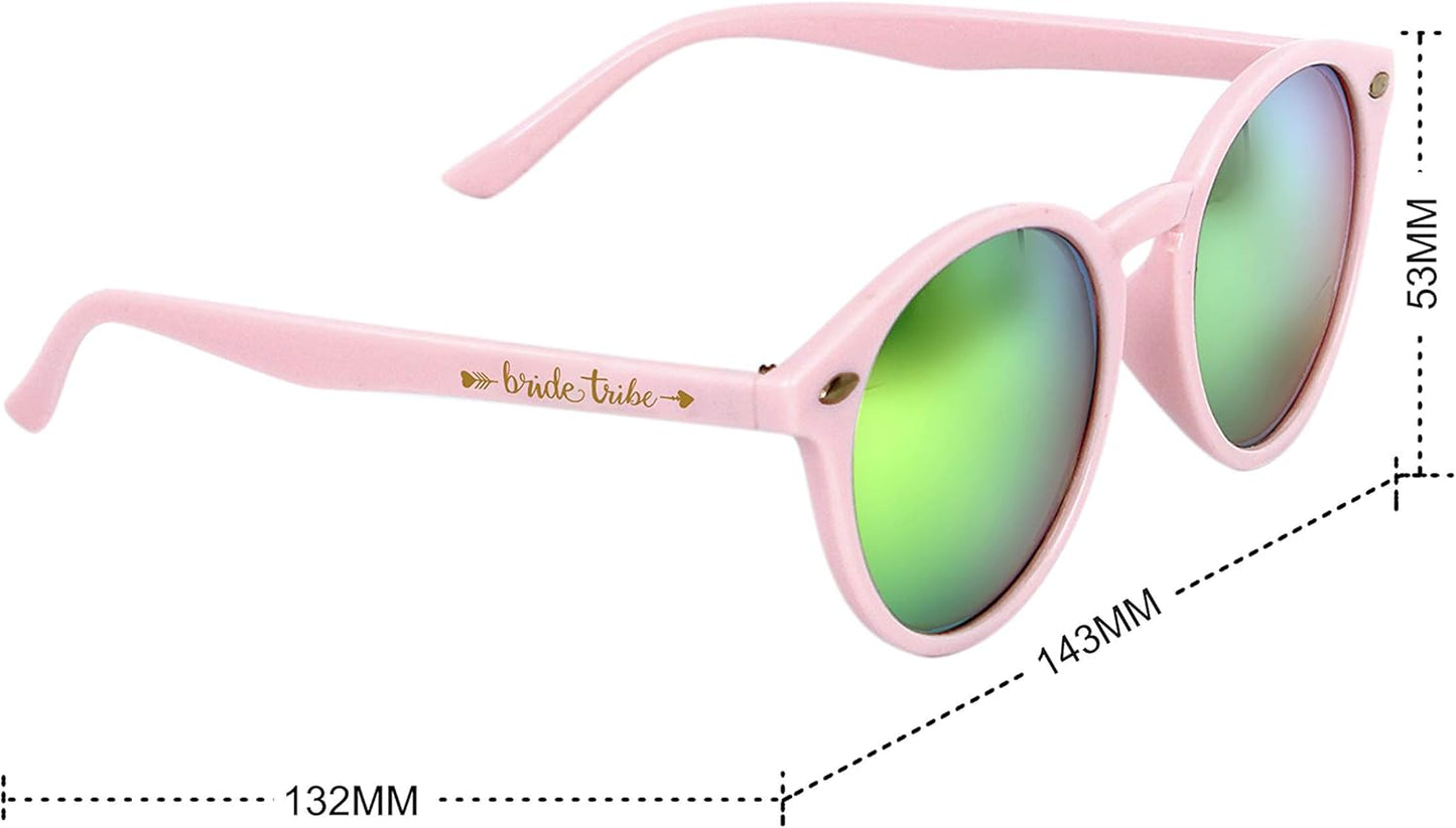 LADY&HOME Bachelorette Party Cat Eye Sunglasses - Bridesmaid & Bridal Shower Supplies, 10pcs Round Weddings Sunglasses