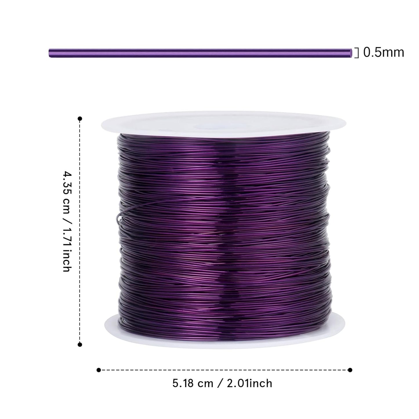 262FT Jewelry Wire 24 Gauge Tarnish-Resistant Copper Beading Wires Roll Bulk for DIY Crafts Jewelry Making, Purple Wire