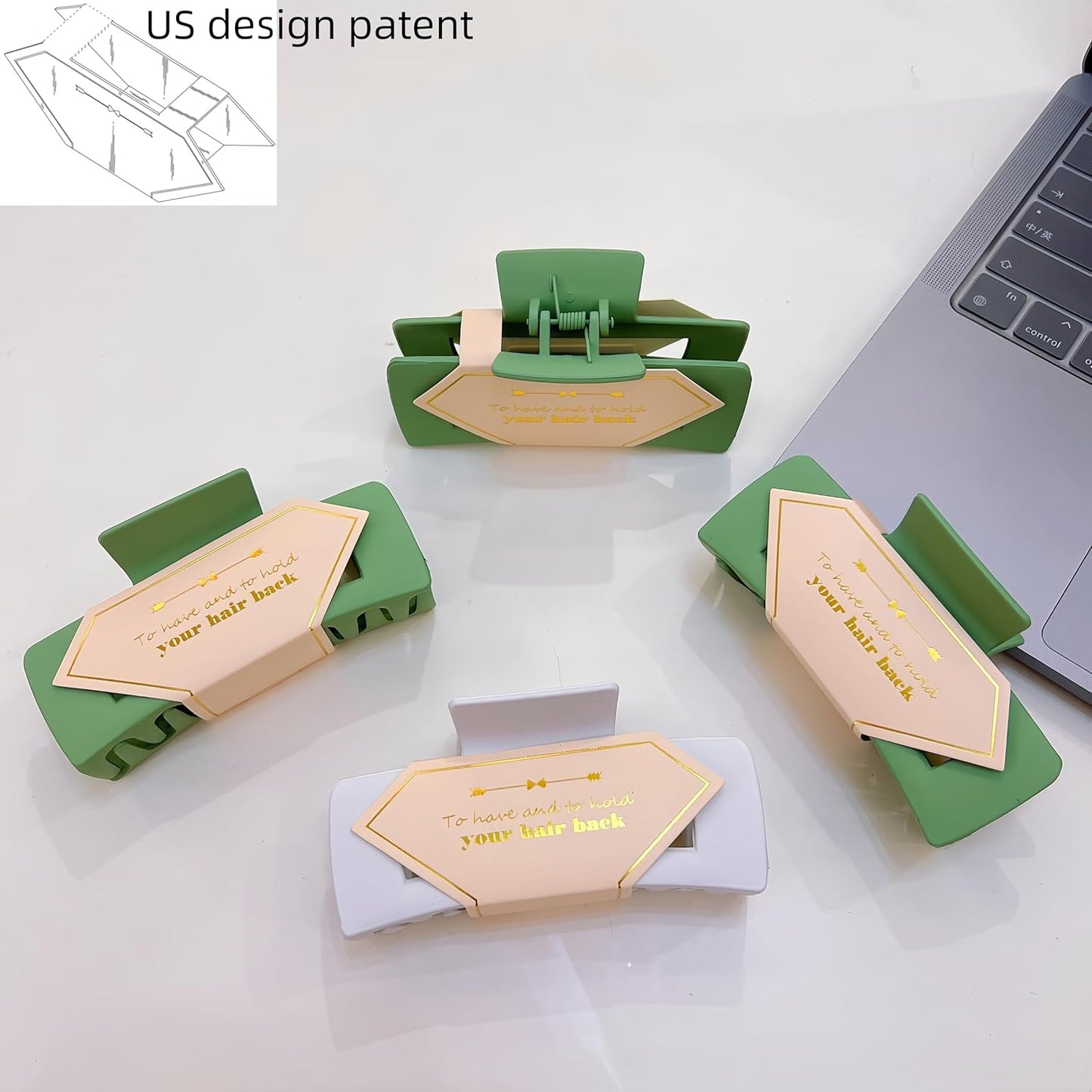 Bridesmaid Scrunchies Proposal Gifts Bachelorette Hair Claws Clips Girls heart sunglasses for Wedding Party Favors (green box 40pcs)