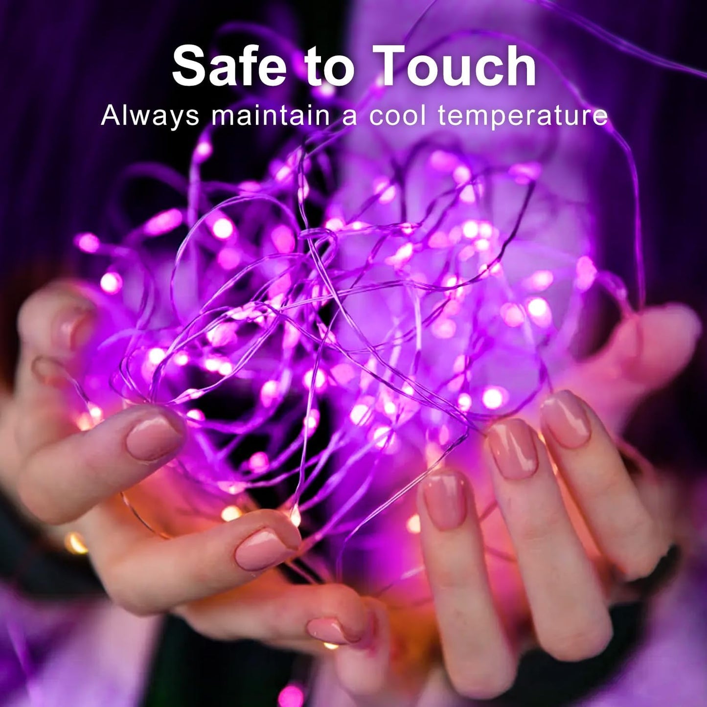 Aogist 24 Pack Fairy Lights 3 Modes 7ft 20 LED Waterproof,Battery Operated Silver Wire Firefly Starry Moon Mini String Lights for Mason Jars Christmas DIY Crafts Wedding Party Bedroom,Purple