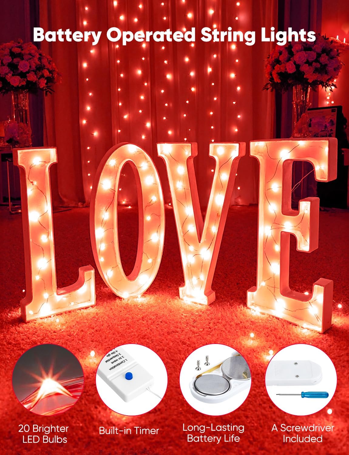 Minetom 12 Pack Fairy Lights Battery Operated String Lights, 8 Modes & Timer, 7ft 20LED 6 Colors Waterproof Silver Wire Twinkle Lights, Firefly Starry Moon Lights for Mason Jars DIY Christmas Wedding