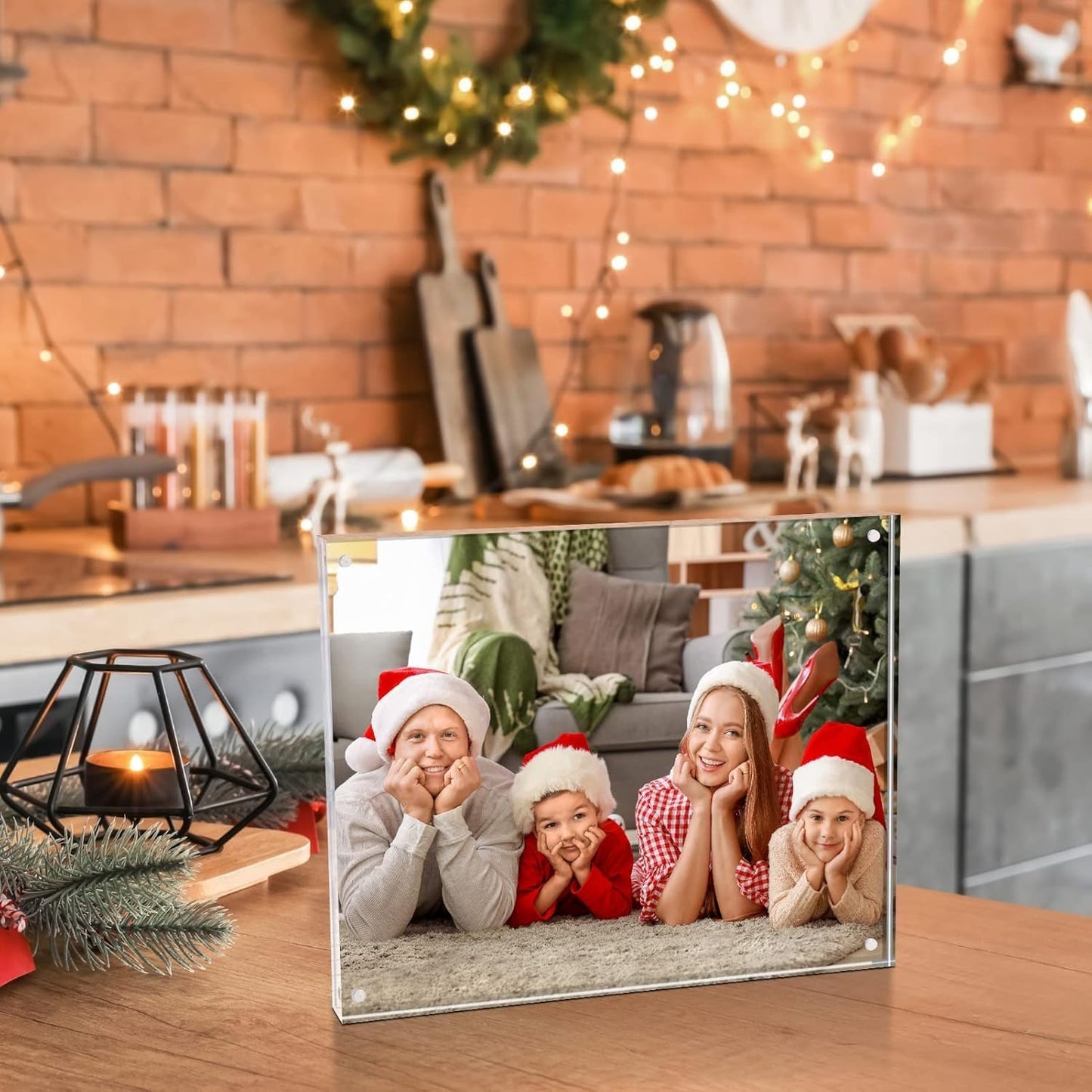 TWING 15 Pack 8x10 Acrylic Picture Frame Bulk, 10+10MM 8 By 10 Acrylic Photo Frame Horizontal Magnet Double Sided Magnetic Frames Set, 10 x 8 Clear Magnetic Block Picture Frame Desktop Display, Gift