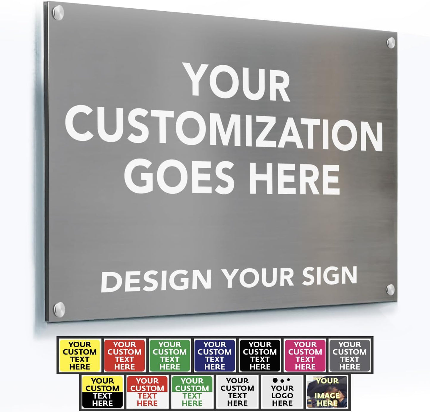 Custom Metal Signs, Personalized Aluminum, Customized Safety, Business Signs, Waterproof Outdoor, White Aluminum (Gray, 14x10 In)