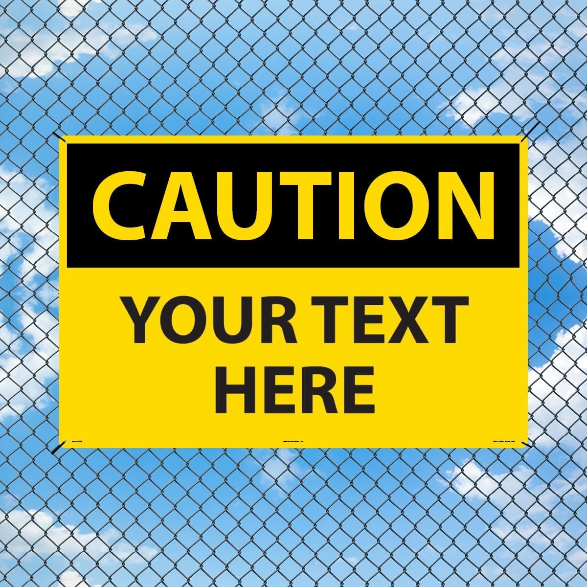 Custom OSHA Style Caution Sign 24" x 36" Aluminum Sign, Customizable "Your Text Here", by AccuformNMC Made in USA