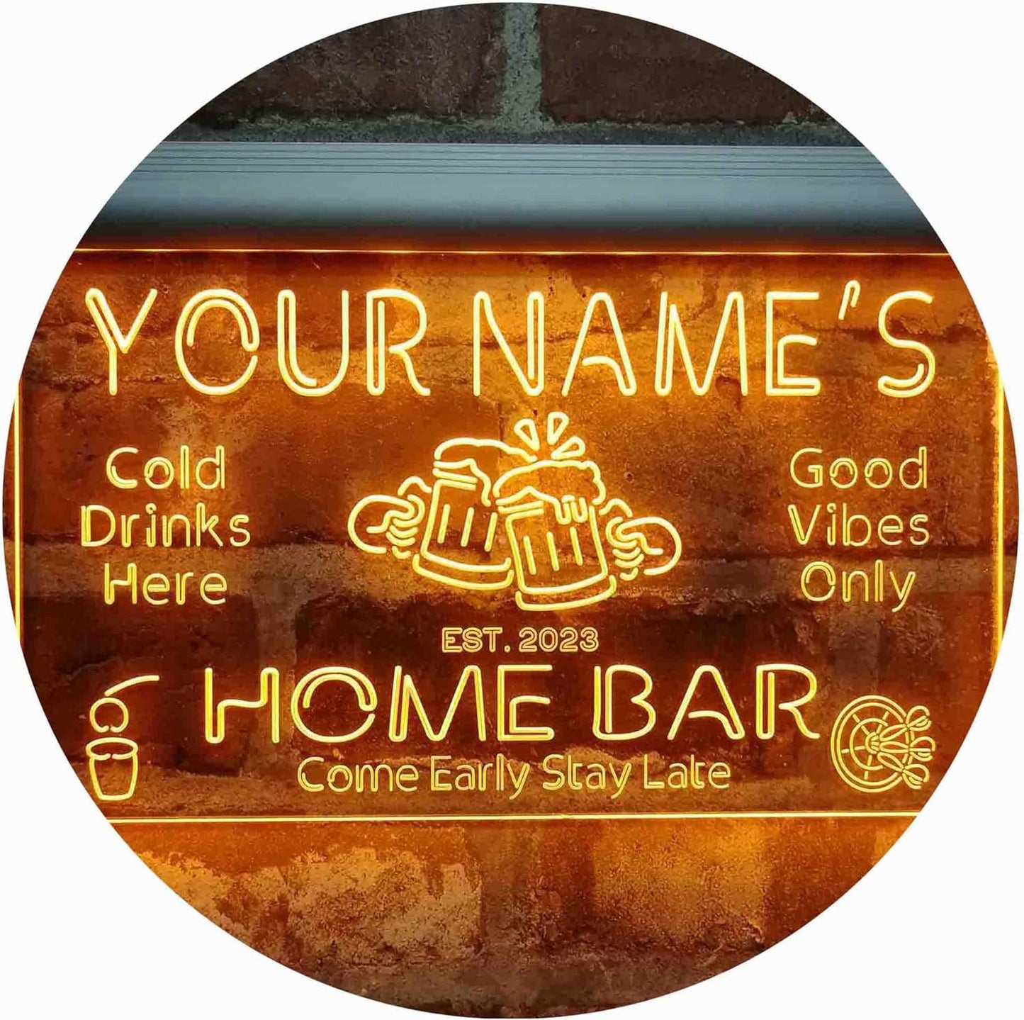 ADVPRO Personalized Your Name Custom Home Bar Beer Established Year Single Color LED Neon Sign 16 x 12 Inches st4s43-p11-tm-y