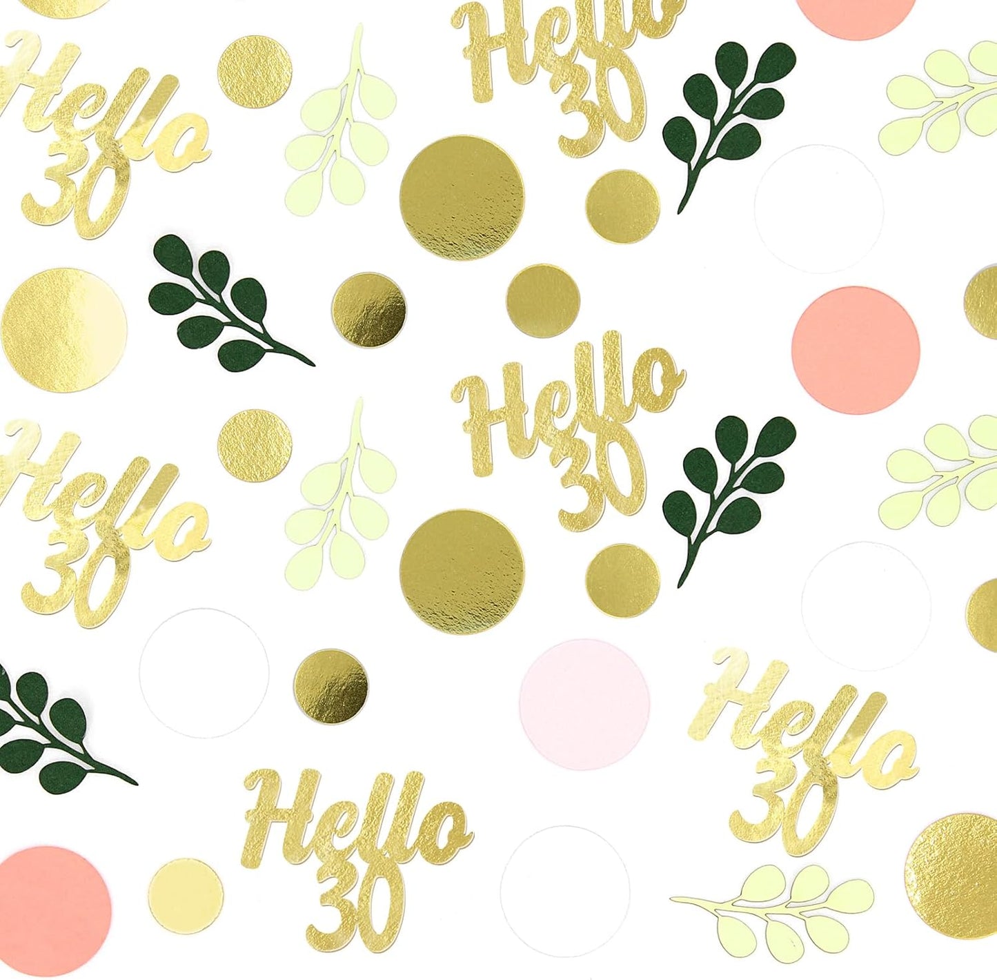 300PC 30TH Birthday Confetti for Table Pink and Sage Green Happy 30TH Birthday Decorations for Her Dots Hello 30 Confetti Scatters Thirty Party Decor Supplies