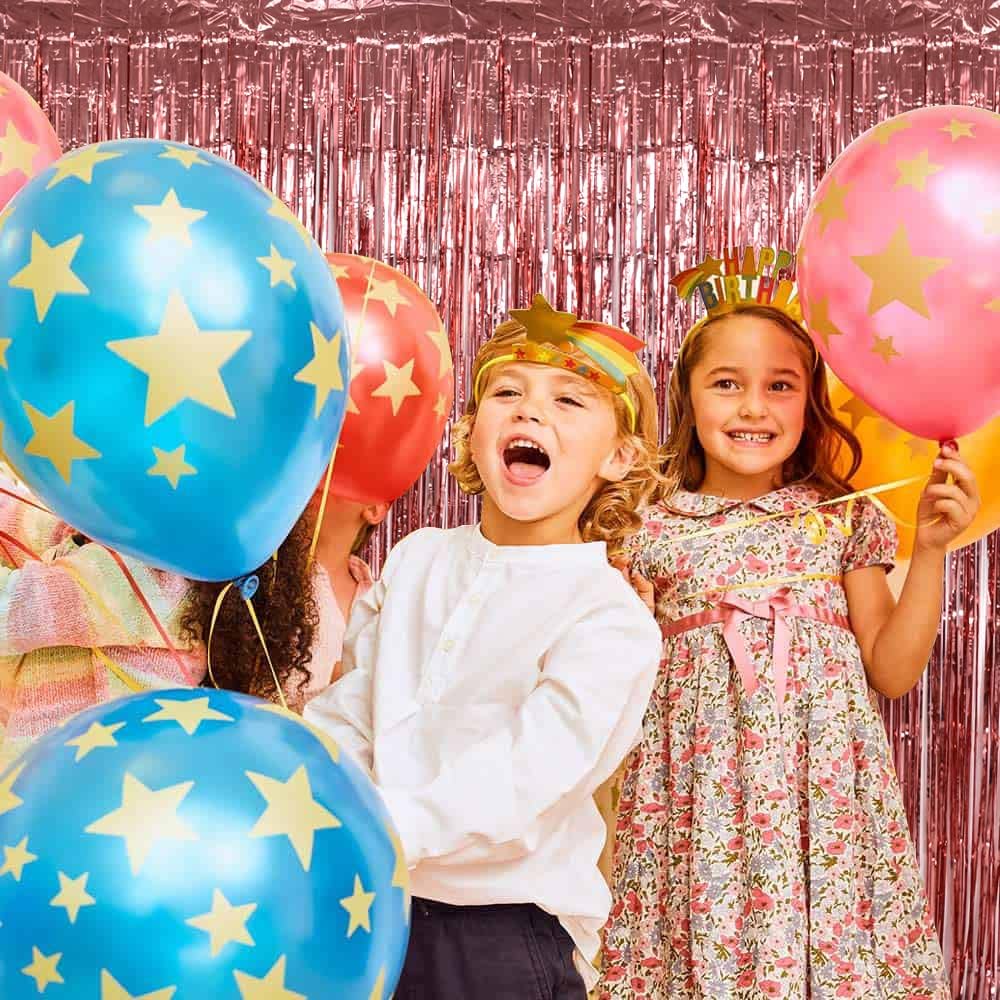 TONIFUL 3Pcs Rose Gold Door Streamers,Rose Gold Photo Booth Backdrop Metallic Streamers Foil Fringe Curtain for Birthday,Christmas,New Year,Bachelorette,Graduation Party Decor(9.9ft x 8.2ft)