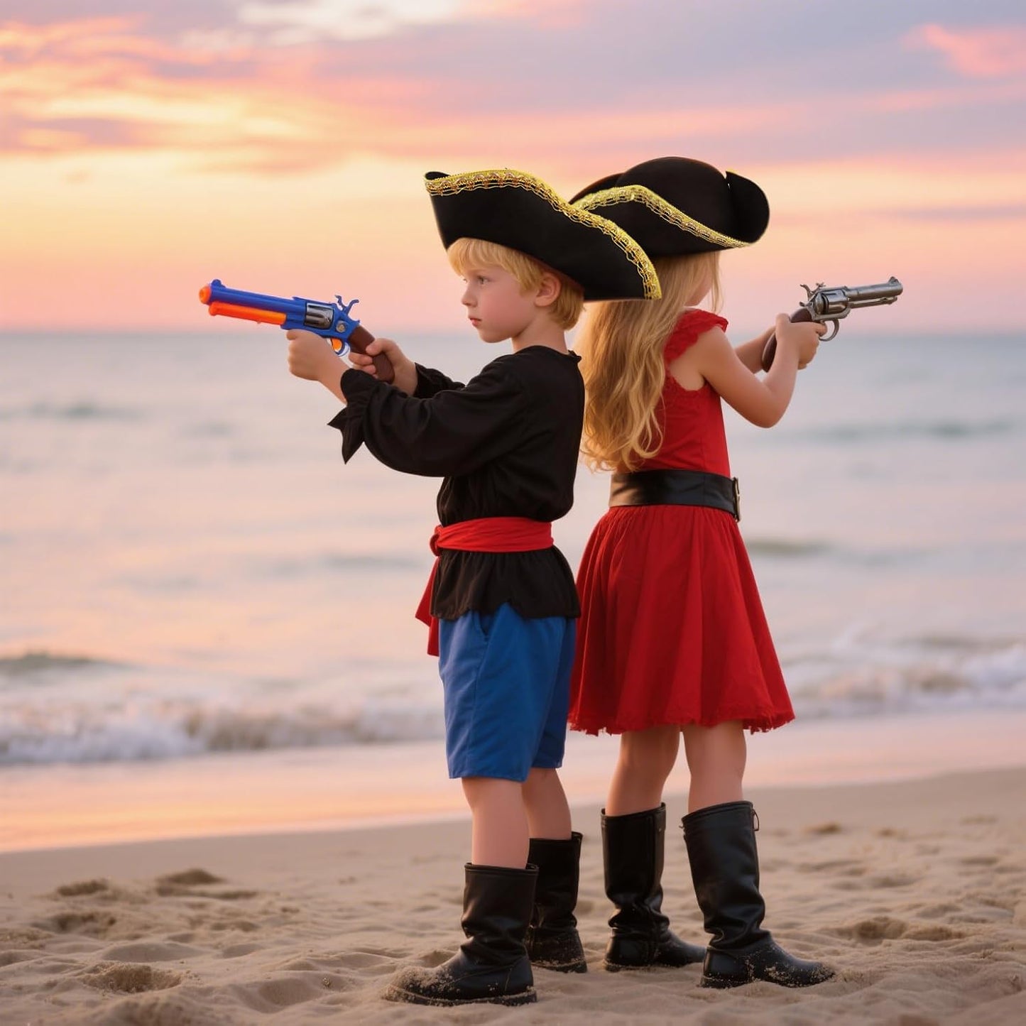 HOMELEX Pirate Hat for Kids Colonial Tricorn Halloween Adult Revolutionary war Costume Accessory