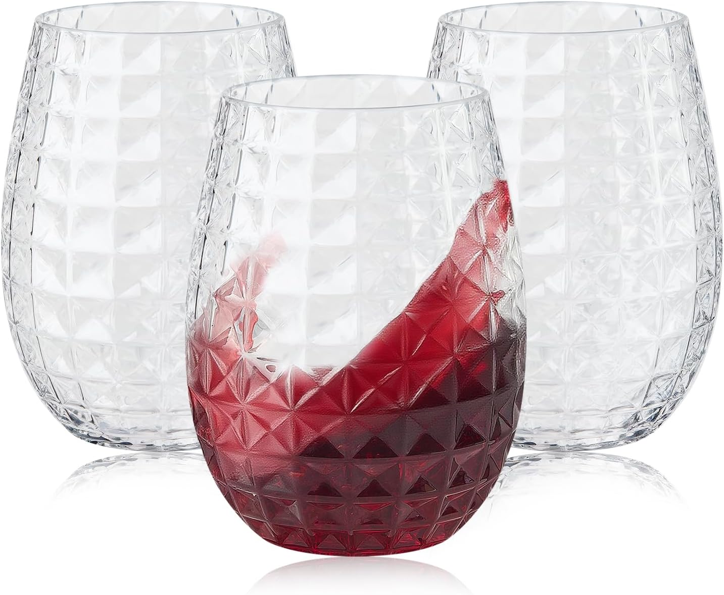 20 Pack Plastic Wine Glasses, 16Oz Disposable Wine Glasses Unbreakable Clear Plastic Cocktail Glasses Recyclable Shatterproof Reusable Wine Cups (16oz-20pack)