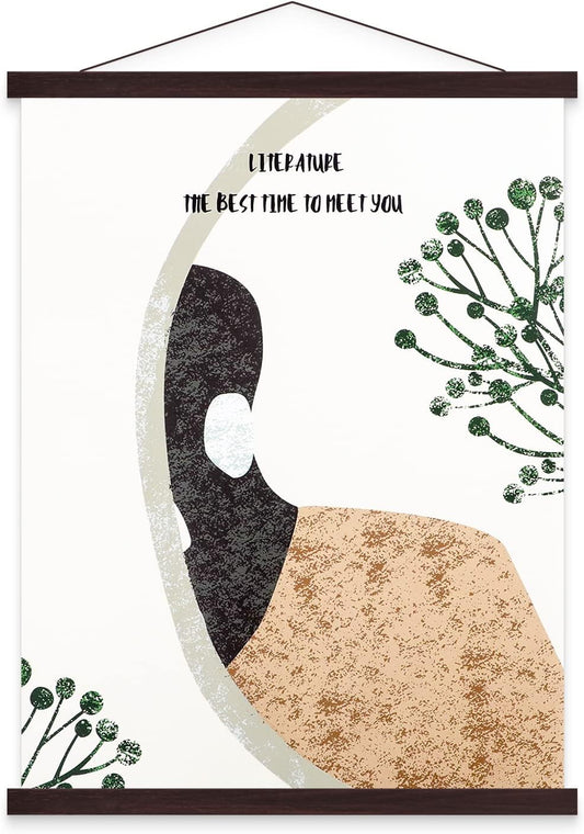 9x12 9x24 9x13 Poster Frame, Magnetic Light Wood Wooden Frame Hanger for Photo Picutre Canvas Artwork Art Print Wall Hanging (1 Pack, 9", Walnut)