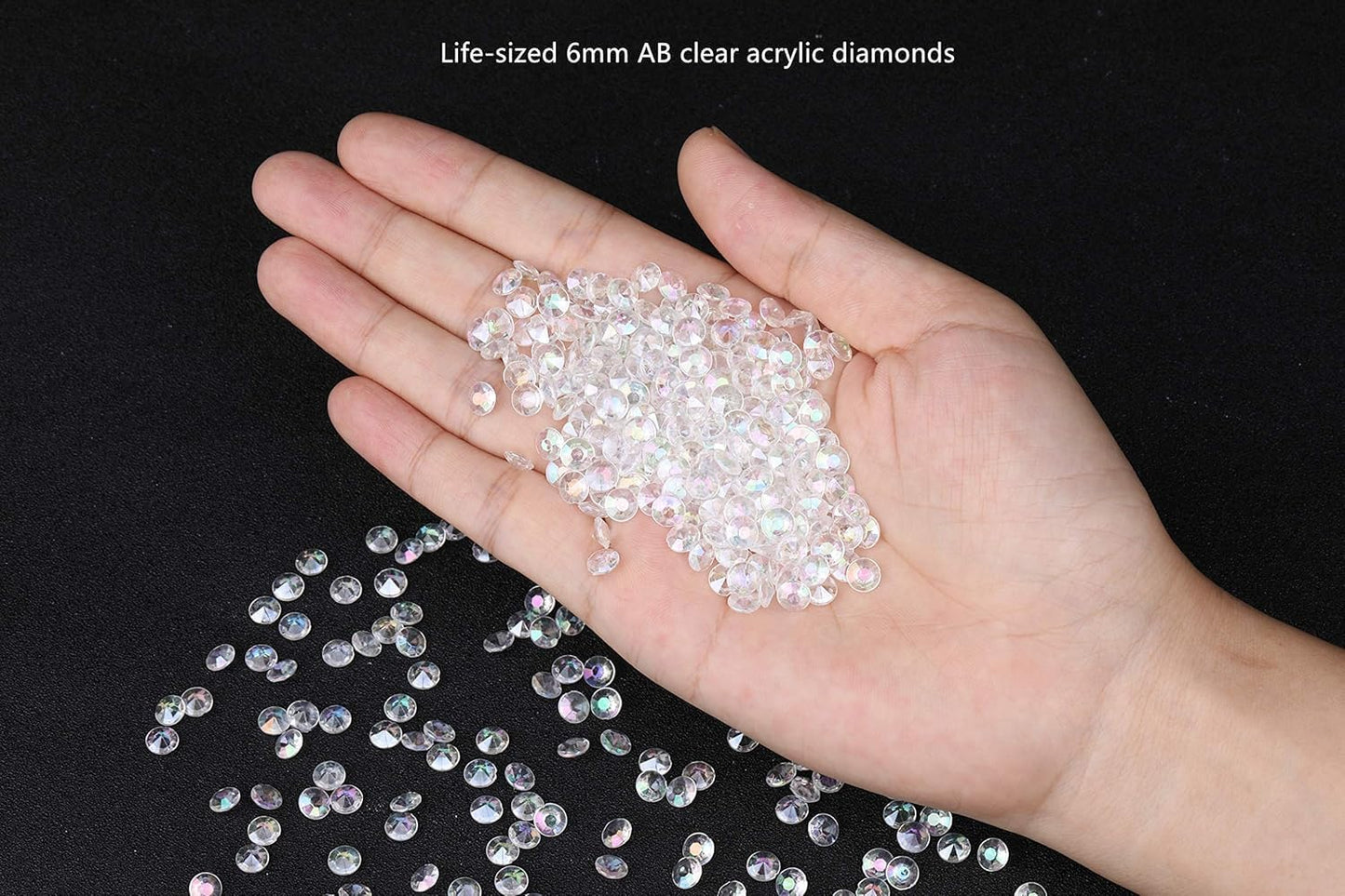 5000 pcs/Pack Wedding Table Scatter Confetti Crystals Acrylic Diamonds 6 mm Rhinestones for Wedding, Bridal Shower, Vase Beads Decorations (6mm, Bisque)