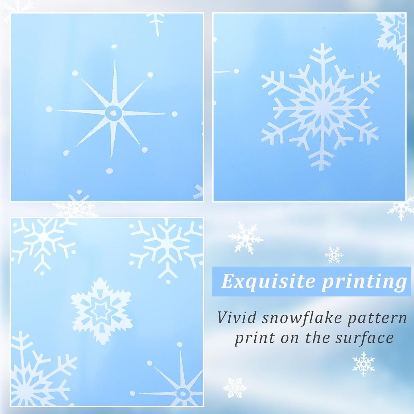 Skylety 40 Pieces Snowflake Balloons Bulk Winter Transparent Snowflake Latex Balloons for Christmas Birthday Wedding Party Decorations(Macaron Blue)