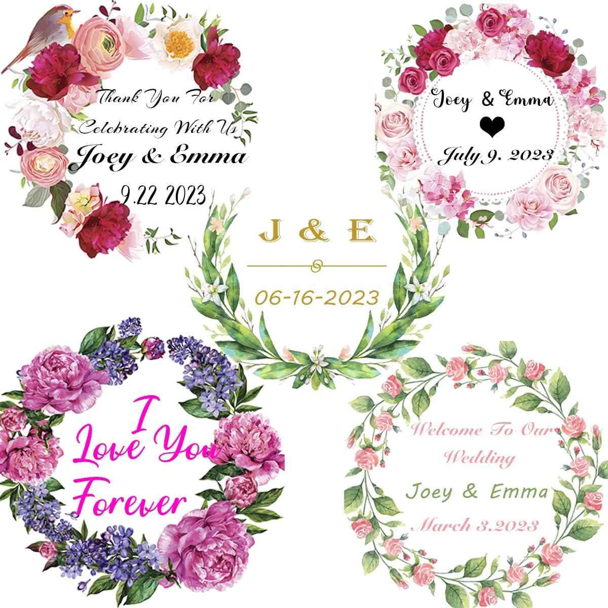 100 Pack Custom Stickers Personalized Labels for Business Logo Customized Vinyl Wedding Favors Birthday Baby Bridal Shower Make Your Own Decals