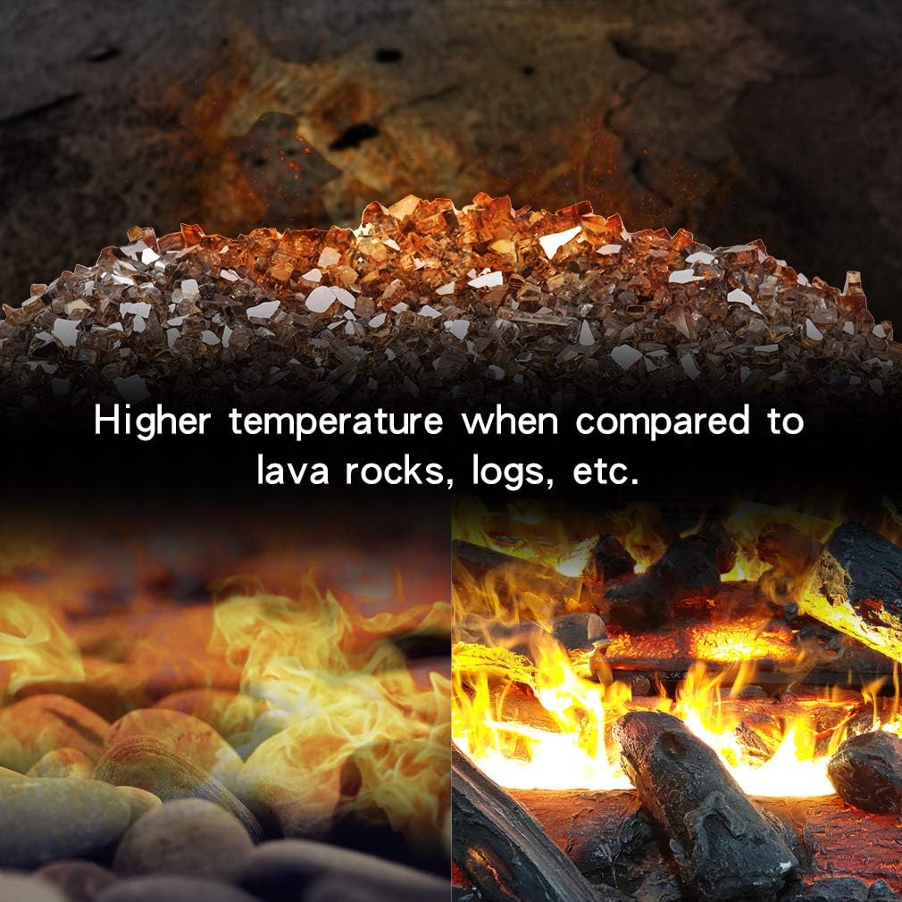 Stanbroil 10-Pound Fire Glass - 1/4 inch Reflective Tempered Fire Glass for Fireplace Fire Pit, Copper Reflective Fireglass