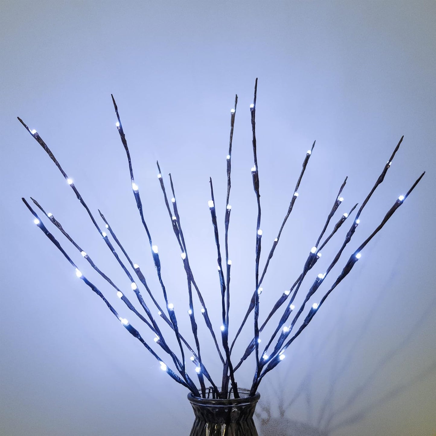 MENCH Branch Lights,3 Pcs Twig Light USB&Battery Powered 8 Flashing Modes by Remote Control.Branch Lights for Indoor, Light Up Decorations for Halloween Day and Christmas,Pure White