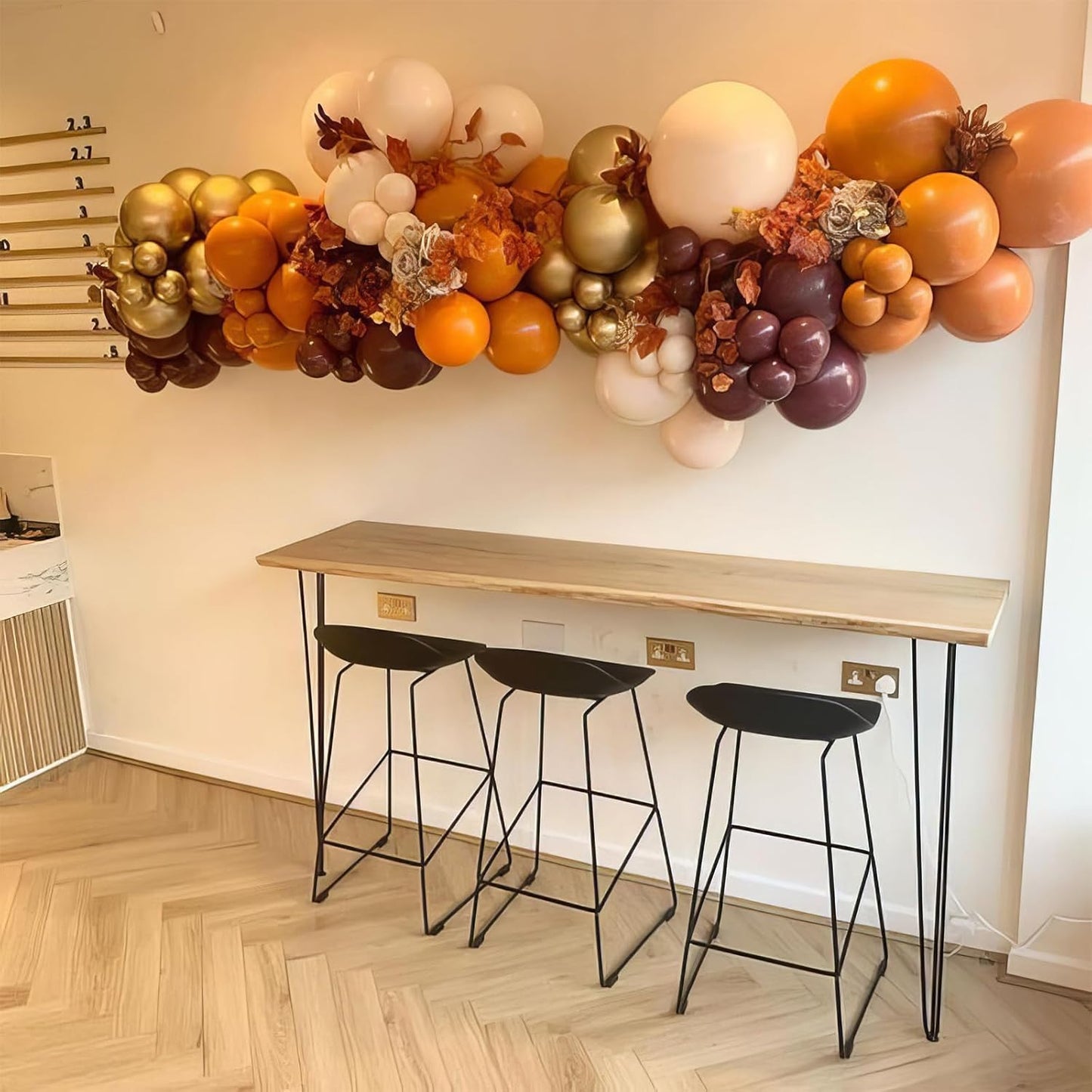 Fall Balloons, 50pcs Orange and Gold Balloons, Orange Brown Yellow Balloon, Gold Red Confetti Balloon for Birthday Baby Shower Thanksgiving Fall Theme Party Wedding Bridal Shower Bachelorette Decor