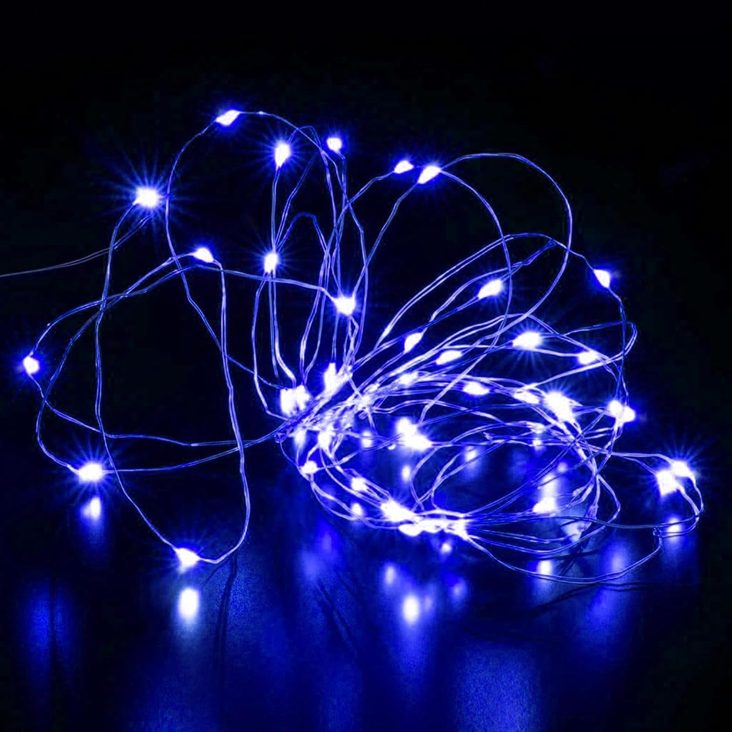 Aogist 24 Pack Fairy Lights 3 Modes 7ft 20 LED Waterproof,Battery Operated Silver Wire Firefly Starry Moon Mini String Lights for Mason Jars Christmas DIY Crafts Wedding Party Bedroom,Blue