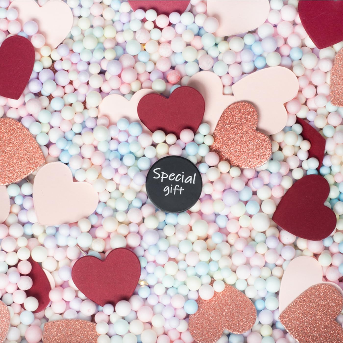 Rose-Gold Pink Burgundy Party Decorations - 300Pcs Paper Heart Confetti Girl Birthday Decoration Baby Bridal Shower Wedding Engagement Bachelorette Mothers Valentines Galentines Day Decor HongTongTong