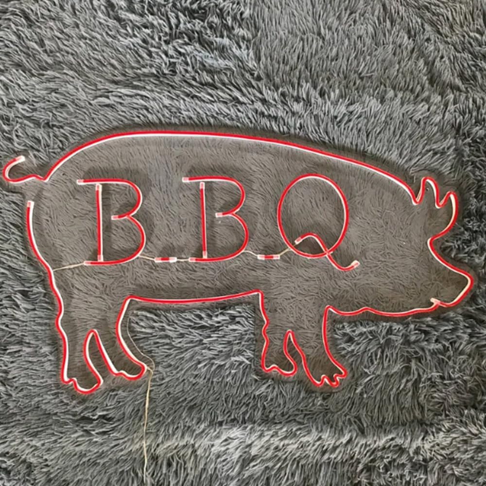 BBQ pig Led Sign, Pig Led Sign, Wall Decor, Animal Neon Sign, Custom Neon Sign, BBQ Led Sign, Best Gifts, Restaurant Led Sign, BBQ Pig neon Size:20inches