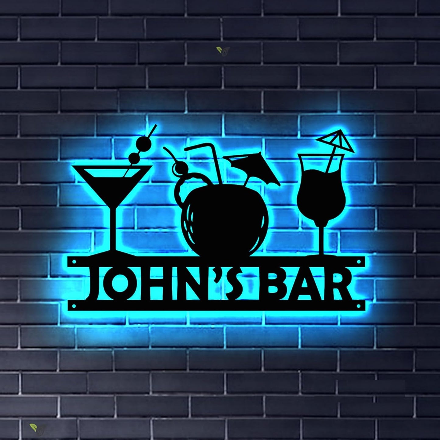 Custom Metal Bar Sign with LED Light Personalized Bar Theme Cocktail Metal Sign, Bar Theme Sign Wall Art Beack Bar Pub Decor Tiki Bar Decor