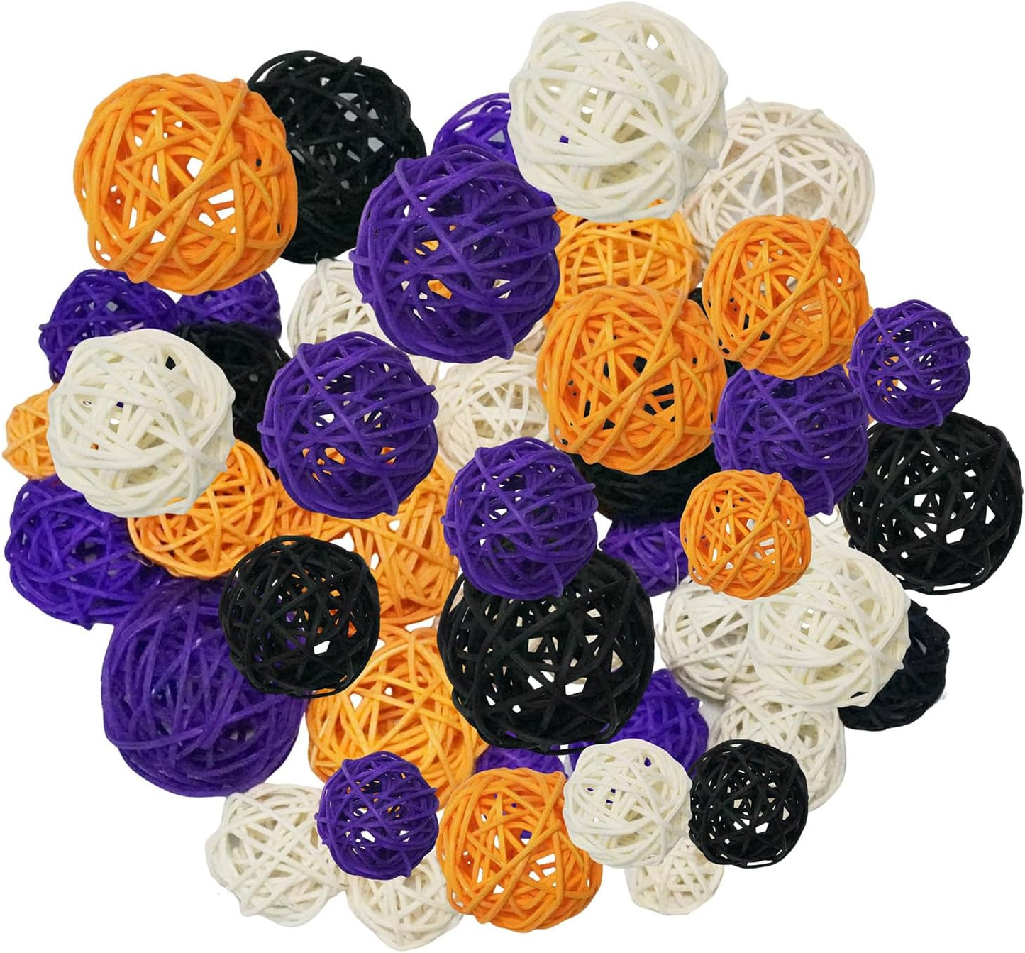 Halloween vase filler decor-36Pack&Halloween Thanksgiving Day Rattan Balls Decorative,&Vase Filler Wicker Ball for Halloween&decorative balls for bowls&bowl fillerTable Hanging Decor DIY Crafts