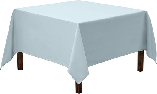 Gee Di Moda Square Tablecloth - 52 x 52 Inch Baby Blue Table Cloth for Small Square or Round Tables - Heavy Duty Washable Fabric - for Buffet Table, Holiday Party, Dinner, Wedding & Baby Shower
