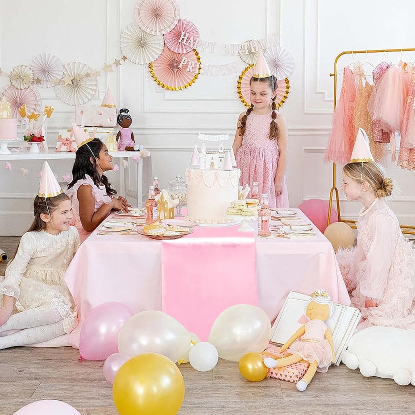 10 Pack Satin Table Runner 12 x 108 Inch Long Pink Silk Table Runner for Wedding Party Banquet Birthday Decoration