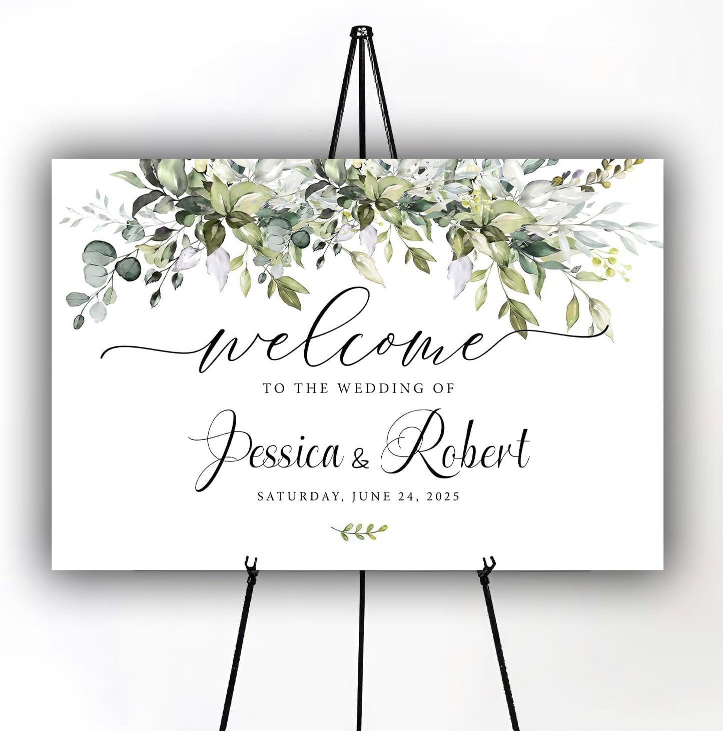 Generic Personalized Wedding Welcome Sign, Rustic, Modern, Plastic, 18x27 Inch, Wedding Decor, Indoor/Outdoor