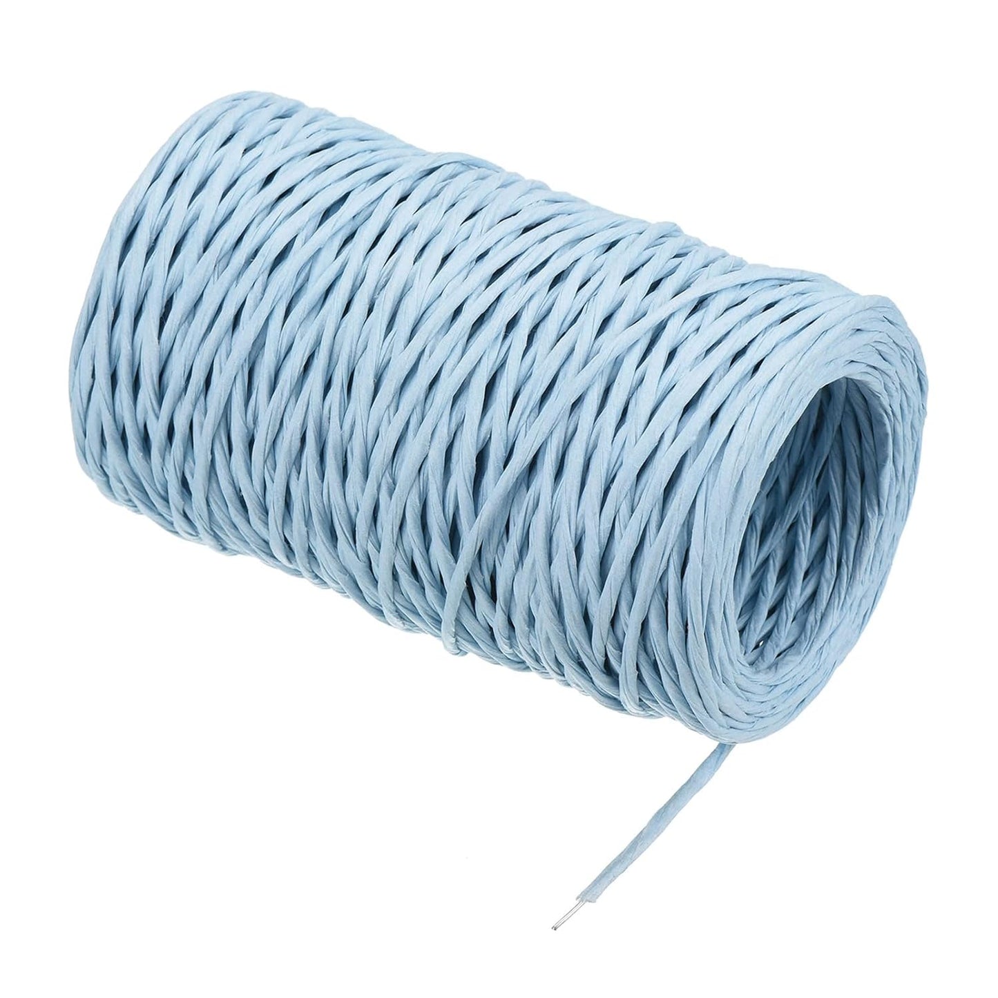 PATIKIL 164 Feet Floral Bind Wire Wrap Twine, 2mm Florist Wire Iron Wire Paper Covered Vine Wrapping Binding Wire for Flower Bouquets, Blue