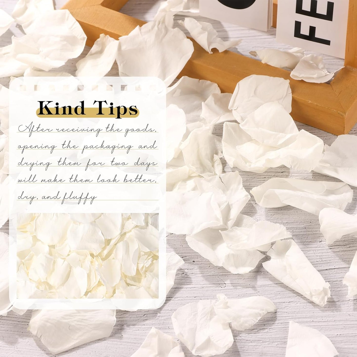 380 PCS White Dired Rose Petals 3.53oz/100g Natural Real Rose Flower Petals for Wedding Aisle, Flower Girl Basket, Will You Marry Me, Valentines, Romantic Night, Proposal, Anniversary, Special Night