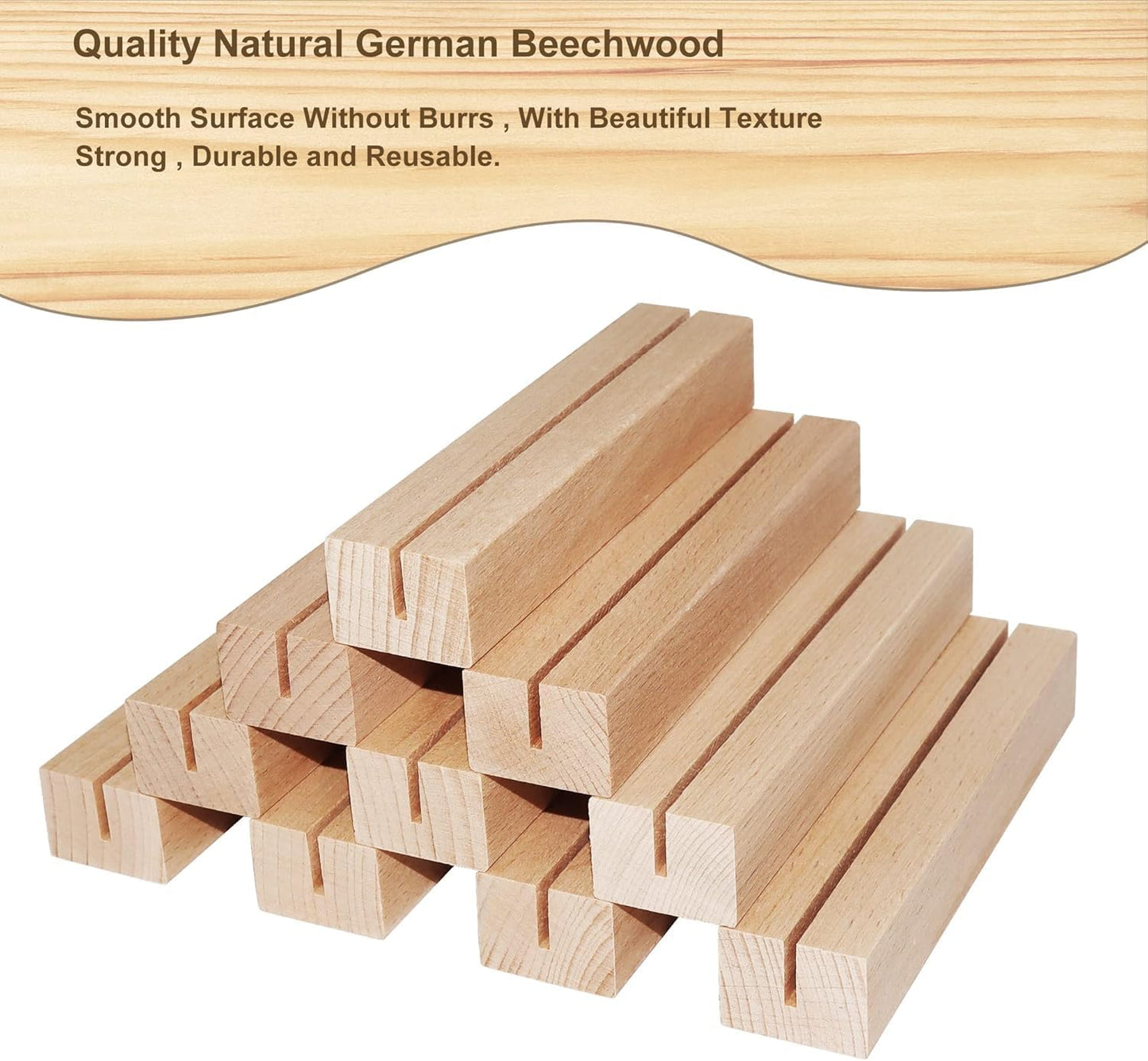 Wedding Table Numbers 31-40, Acrylic Arch Signs with Natural Wood Stands Holders, Rustic Table Decor for Reception & Parties (Frosted White)